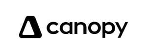 A thick black outlined triangle next to the word 'canopy' also in thick black text