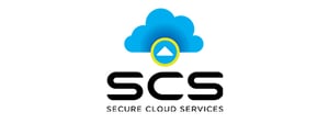 A blue cloud with a circular button in the middle of it is hovering above the letters 'scs'