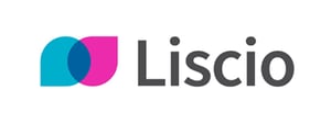 two colorful guitar picks one blue and one magenta next to the word 'Liscio'