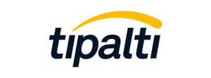A large yellow stroke combines the letters 'i' where the dots should be above the word 'tipalti'