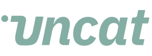 A rounded, foam-green font spells out 'uncat'