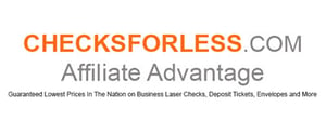 'checksforless' is orange and capitalized followed by text