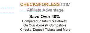 'checksforless' is orange and capitalized followed by text